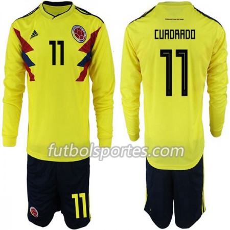 Camisetas Colombia Cuadrado 11 Niño Primera Equipacion Mundial 2018 Manga Larga
